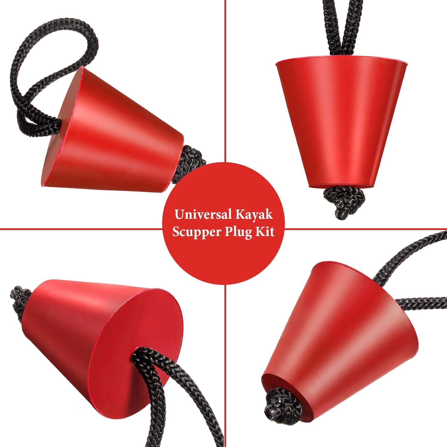 12 Packs Universal Kayak Scupper Plug Kit for Native Kayaks Hobie Kayaks Wilderness Systems Kayaks Perception Kayaks and More