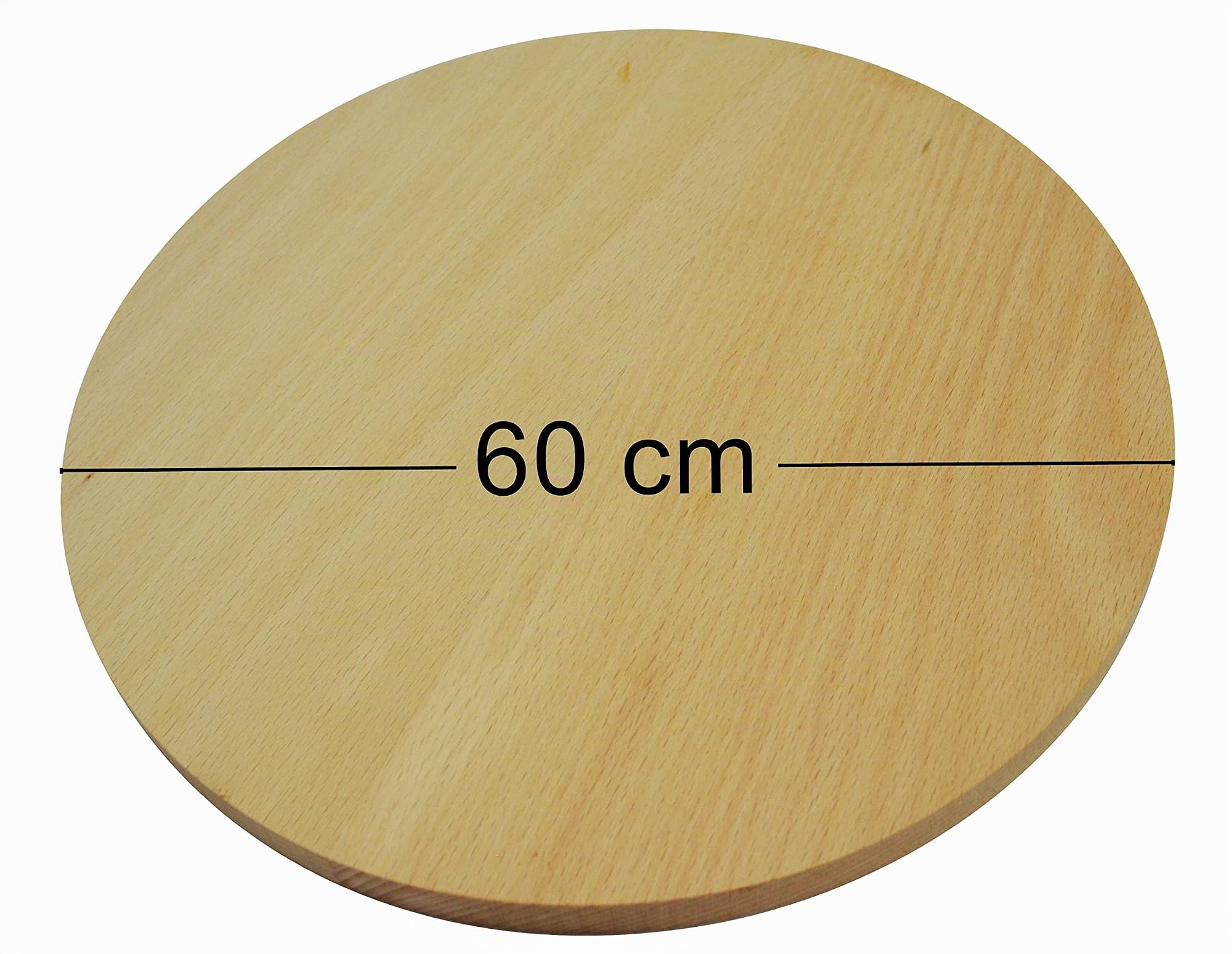 Wooden World Rundes Schneidebrett aus Buchenholz, 60 cm
