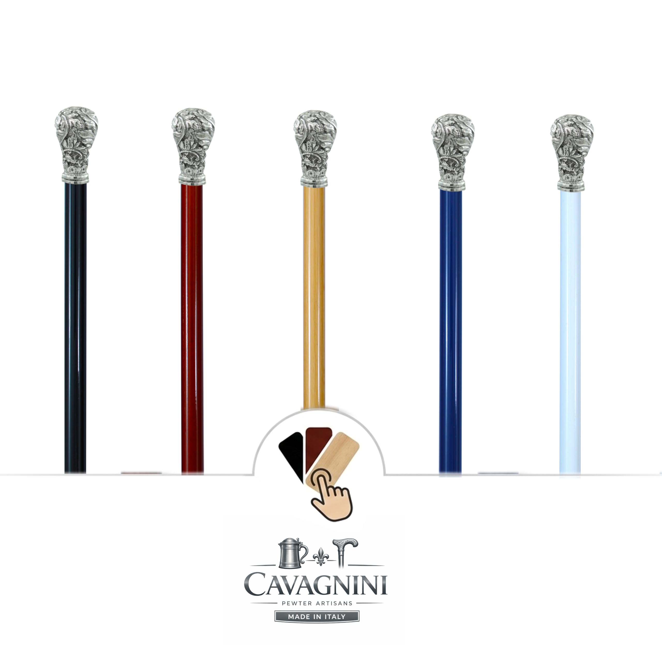 Bastón Elegante para señora Mayor | Bastón de Madera Personalizado para Hombre para Ceremonias | Cavagnini Artesanal Italia