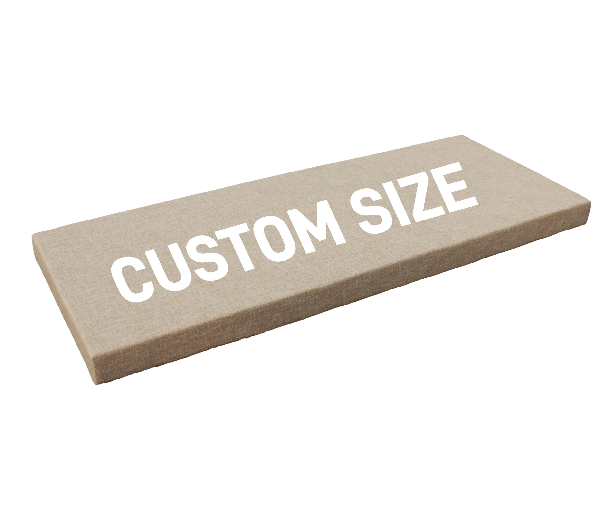 SINCERE Custom Sized Bench Cushion Pad, Bay Window Pillow, Seat & Back Cushion Replacement for Sagging Sofa, Couch Booster Foam Cushions Chair Pads, Indoor Outdoor Daybed RV Camper Van Cushions