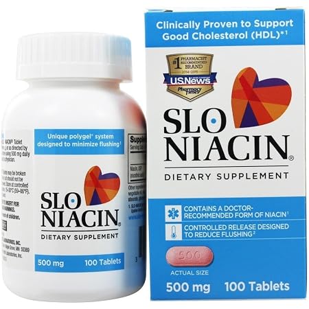 Amazon.com: Slo-Niacin Vitamin B3 500 Mg - Slow Release Niacin for ...