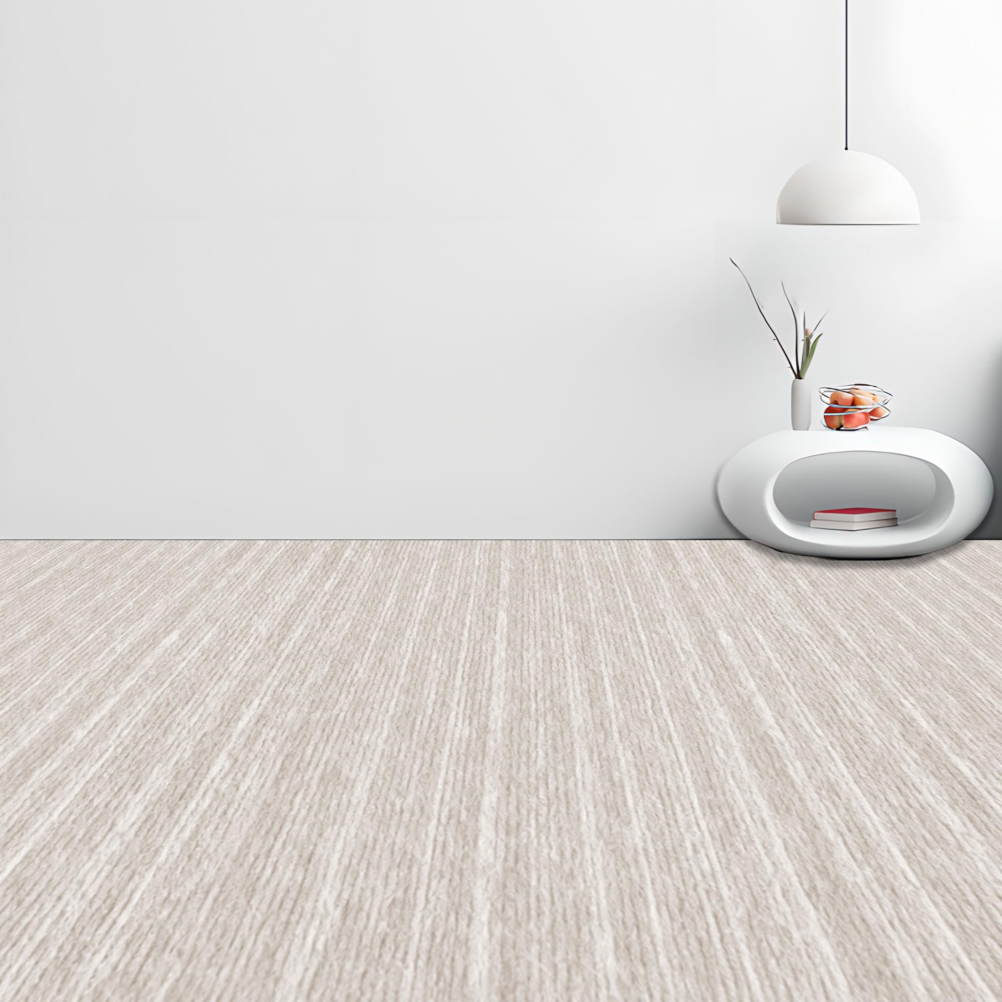 Moquette aiguilletée 150x690 cm blanc cassé isolante et insonorisante pour le salon