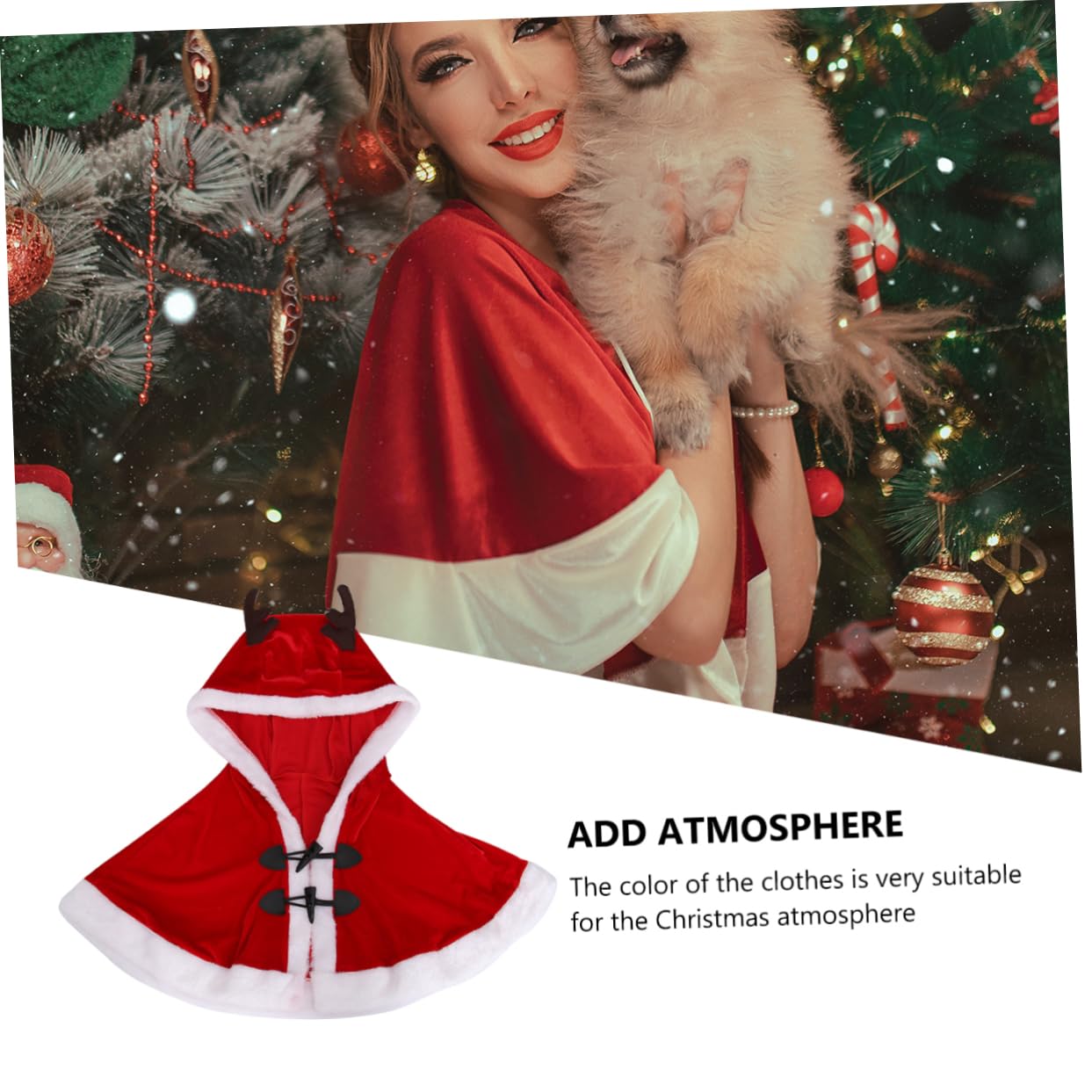 Ipetboom Disfraz de Cosplay Navideño para Fiesta Bonito Vestido de Alce Color Rojo para Espectáculos Navideños y Celebraciones de Belleza