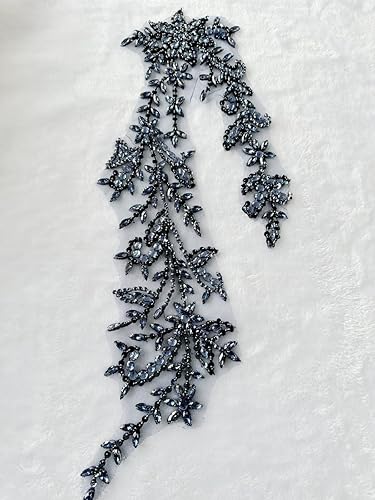 Vista 40 de PLune Diamantes de imitación acrílicos brillantes hechos a mano en apliques de encaje, cuentas de costura, parches para accesorios para vestido