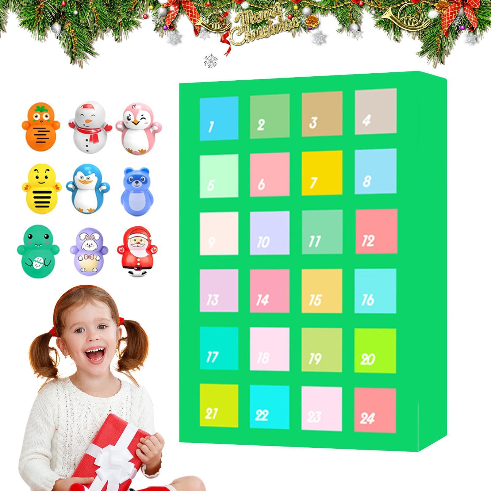 ORTUH Christmas Advent Calendar 2023, Christmas -Poly Doll Countdown Calendar, 24 Cute Cartoon Minifigures Doll Christmas Vacation Stocking Stuffer for Girls, Boys & Kids
