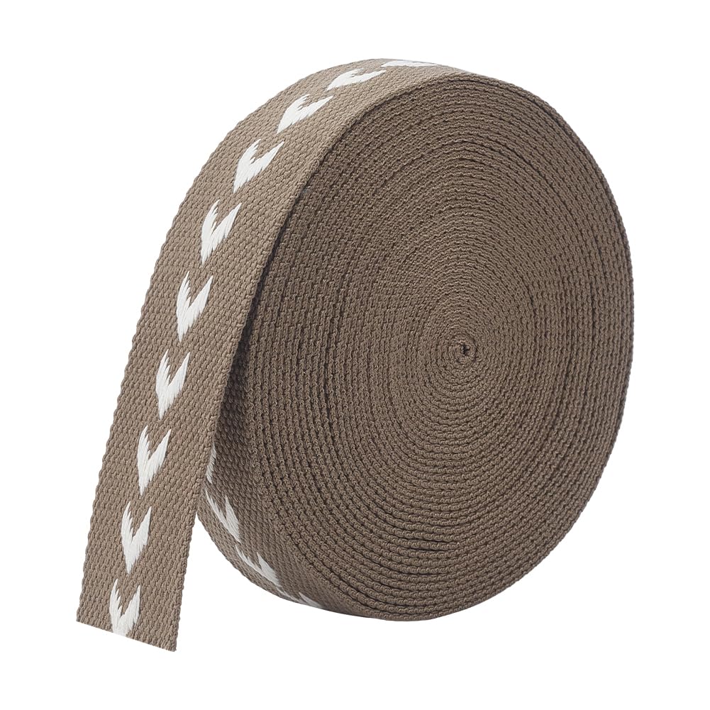NBEADS 10 Yards Cotton Webbing, 38mm Polyester Cotton Webbing Straps Tote Bag Webbing Handles Bag Strap for Tote Purse Strap Cloth Belt Making Outdoor Supplies DIY Crafts, Coffee