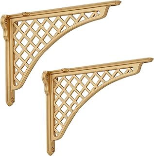 HARPOON 2 Pack Heavy Duty Cast Iron Victorian Shelf Bracket, 8 Inches Go...