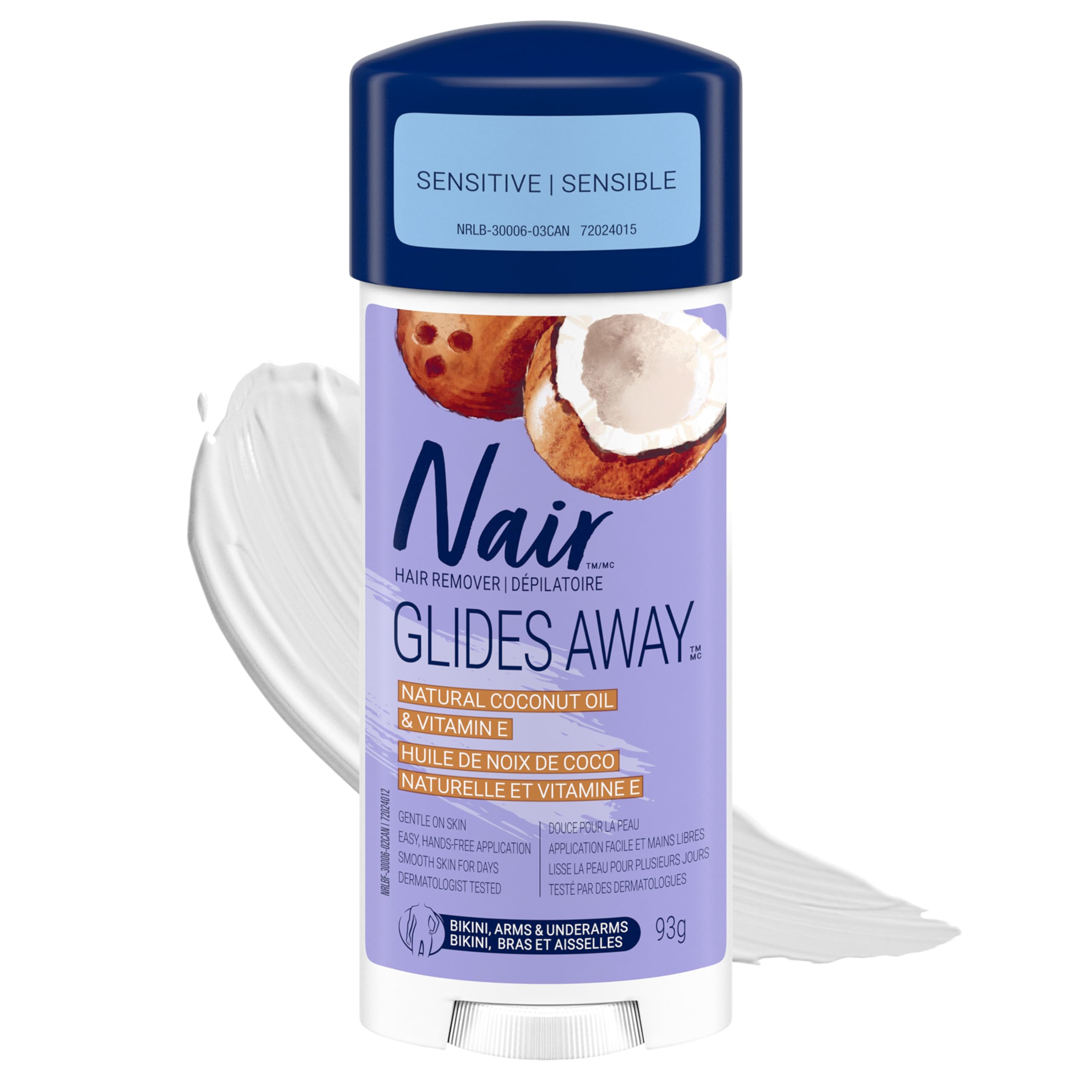Nair Sensitive Formula Glide On Hair Removal Cream, 3.3 Oz