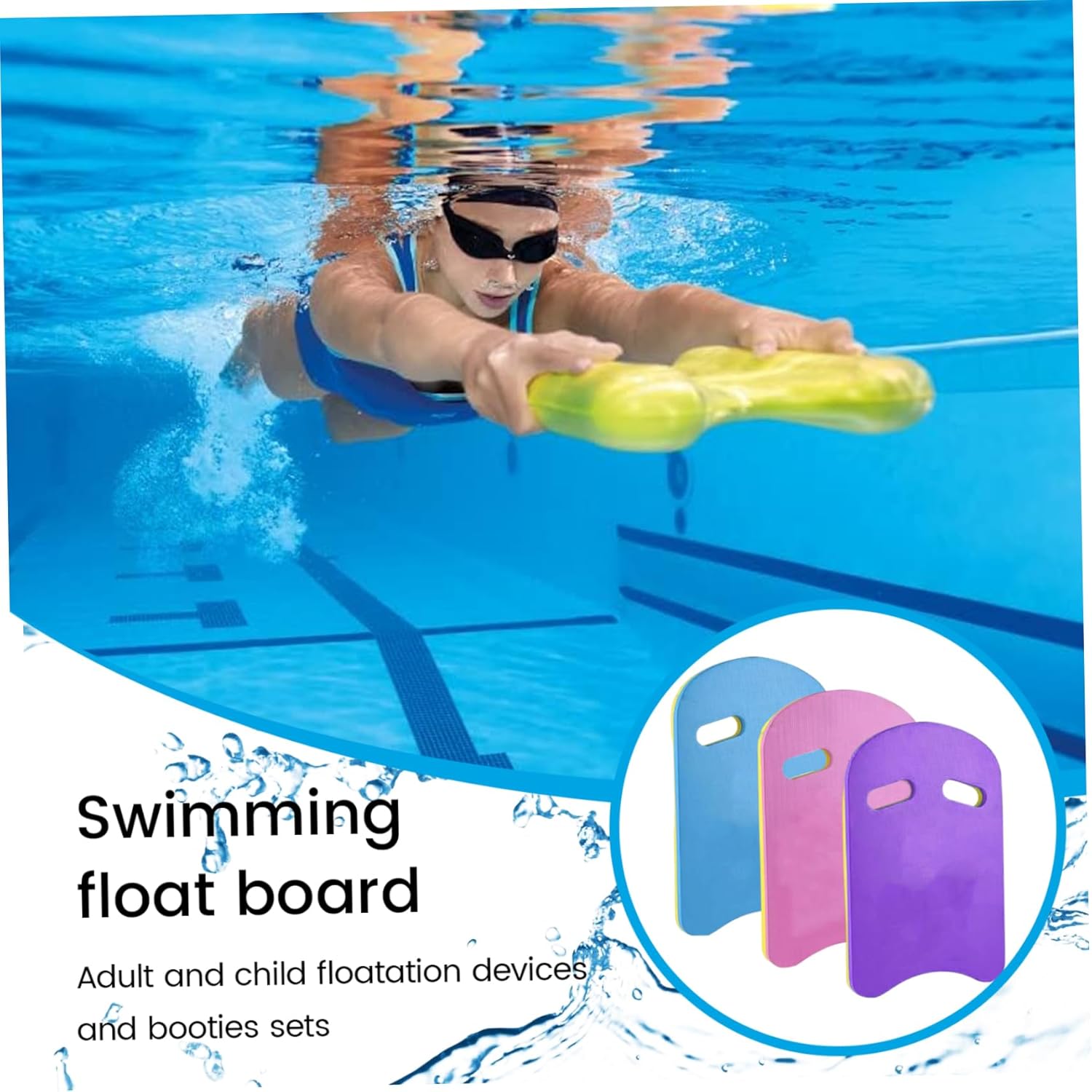 Kick Boards for Swimming, 3PCS U Shaped High Buoyancy EVA Board for Kids Adults Training Water Exercises