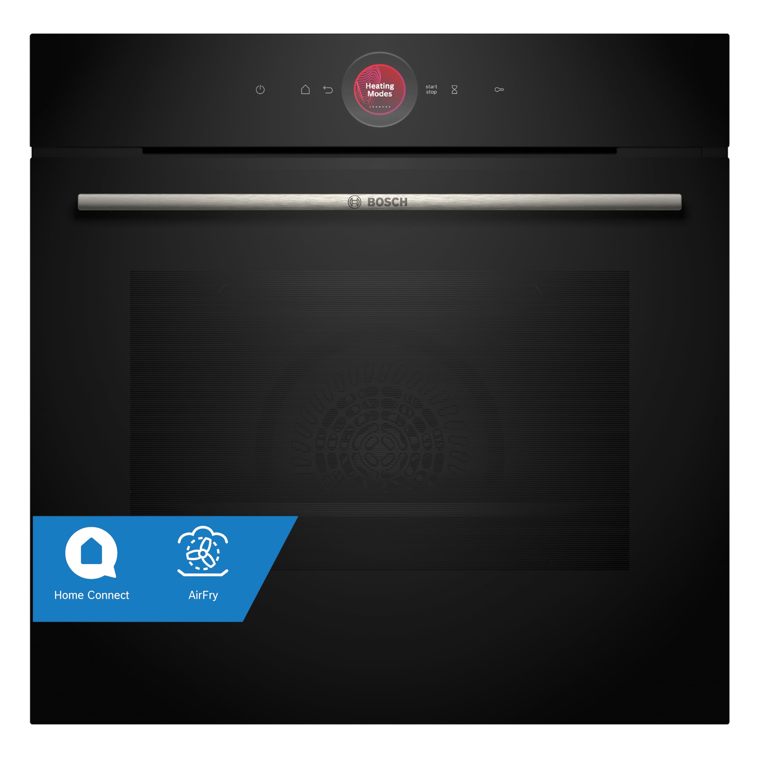 Bosch Oven, Series 8, AirFry, Digital Control Ring, Black, HBG724AB1 | Intuitive operation and air fry function. Easy, healthy and tasty cooking.