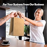 Vista 3 de BagKraft Bolsas de papel marrón con asas de tamaño mixto Papel Kraft 100% reciclable Ideal para regalos, compras, boutique, embalaje, mercancía