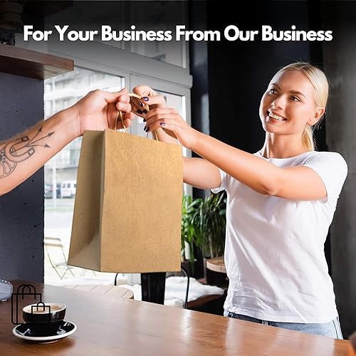 Miniatura 3 de Bagkraft Bolsas de papel marrón con asas a granel paquete de 75 bolsas de regalo de papel con asas bolsas de papel para manualidades para Navidad