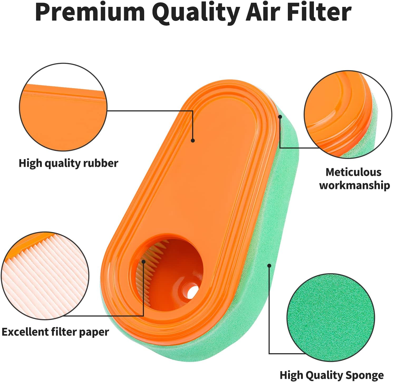 795066 Air Filter Cartridge 796254 Pre Filter for 5419 5419K 775EX 800E 825E 850 850E 875EX 950E DOV 700 111P02 7.75hp 8.50-8.75HP Engines Troy Bilt TB360 Lawn Mower Air Filter