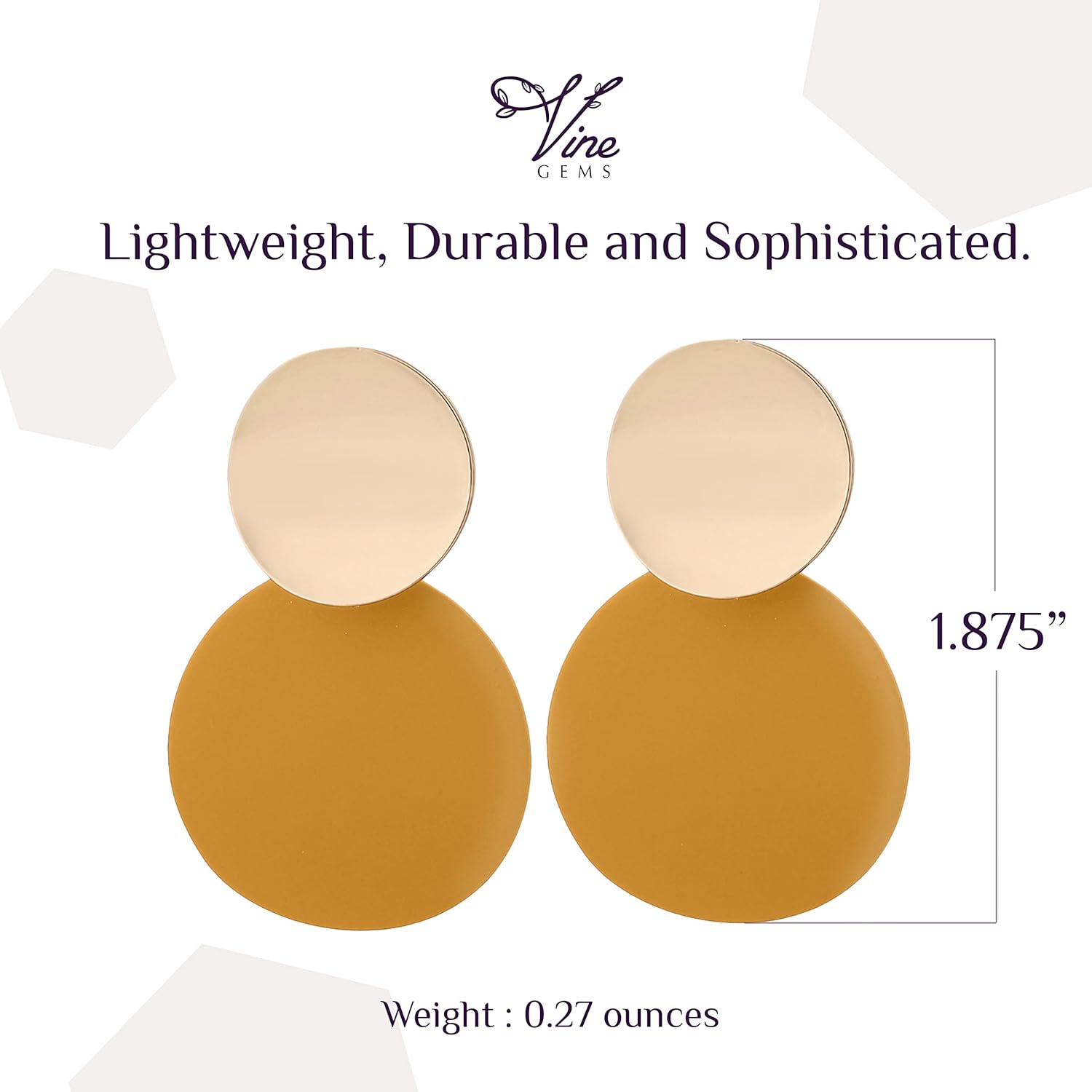 Women's Gold Dangle Earrings, 1.75 in, Copper Alloy - Image 7