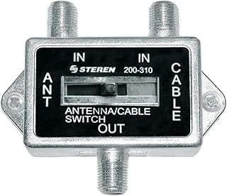 STEREN Coaxial Cable Splitter - Coax A B Switch - Coax Splitter 2 Way Two Way Splitter - A B Switch - 2 Way Coaxial Cable Splitter - Coax Cable Splitter - 2 Way A/B Slide Switch - 1 Pack 200-310