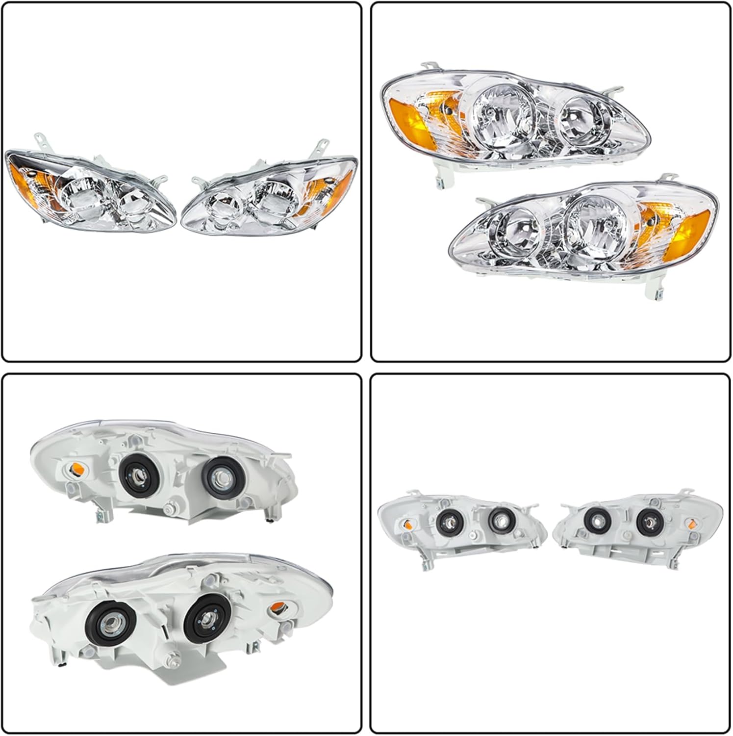 labwork Headlights Assembly Replacement for Corolla 2003-2008 Headlamp Pair Driver and Passenger Side