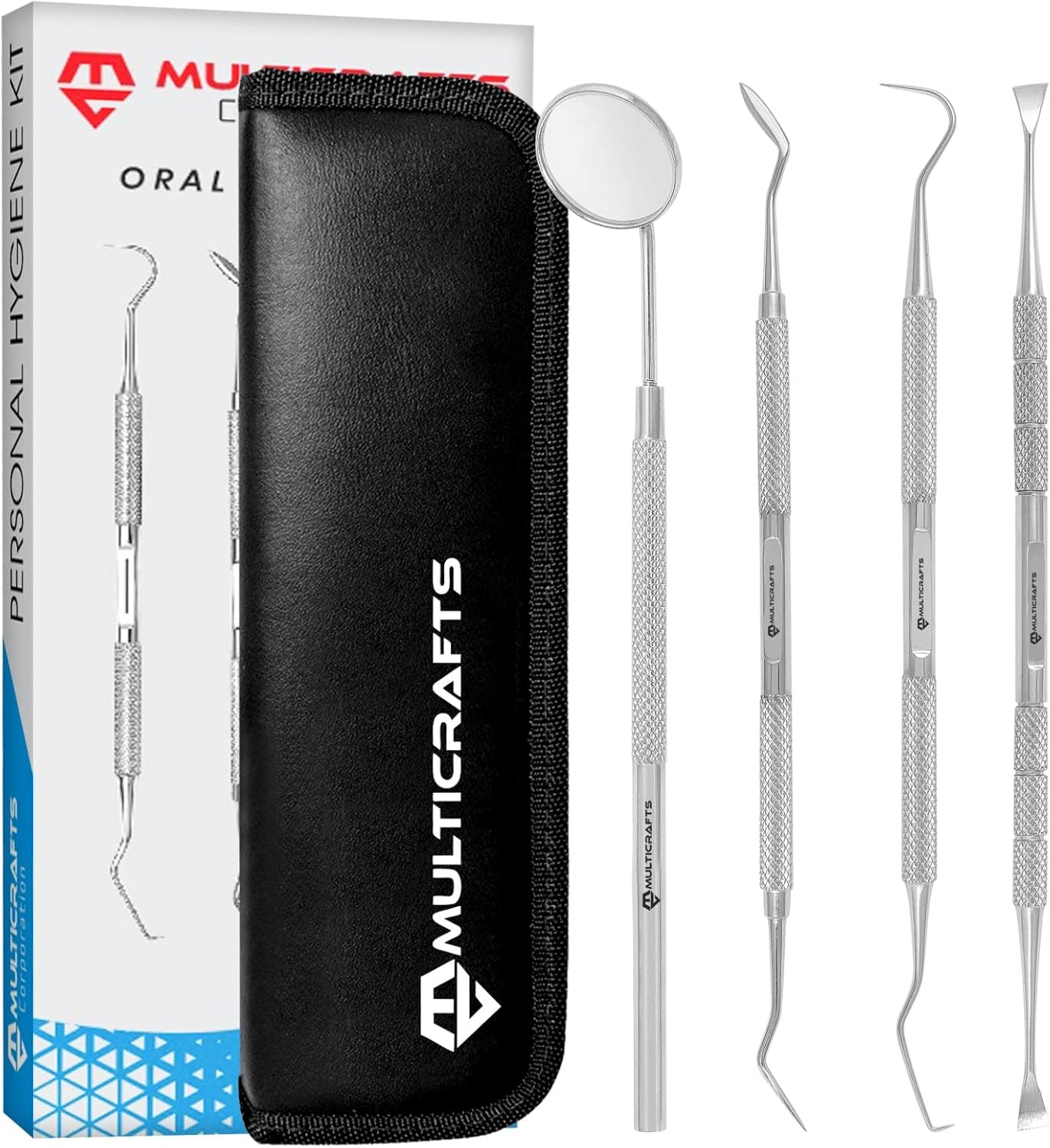 4 Pcs Dental Pick Tools Set Plaque Tartar Remover Scaler Stainless