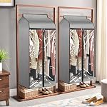 Univivi Hanging Garment Bags,2PCS Garment Clothes Cover Protector Garment Rack Cover Protector Well-Sealed Dress Bags with Clear Windows for Suits Long Dresses(54 Inch)