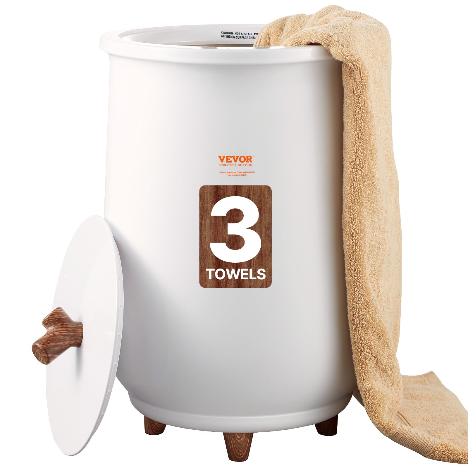 VEVOR Towel Warmers for Bathroom, Towel Warmer Bucket Auto Shut Off for Spa Fits up to 3 Oversized Towels, Blankets, Clothes, Bathrobes, PJ's and More