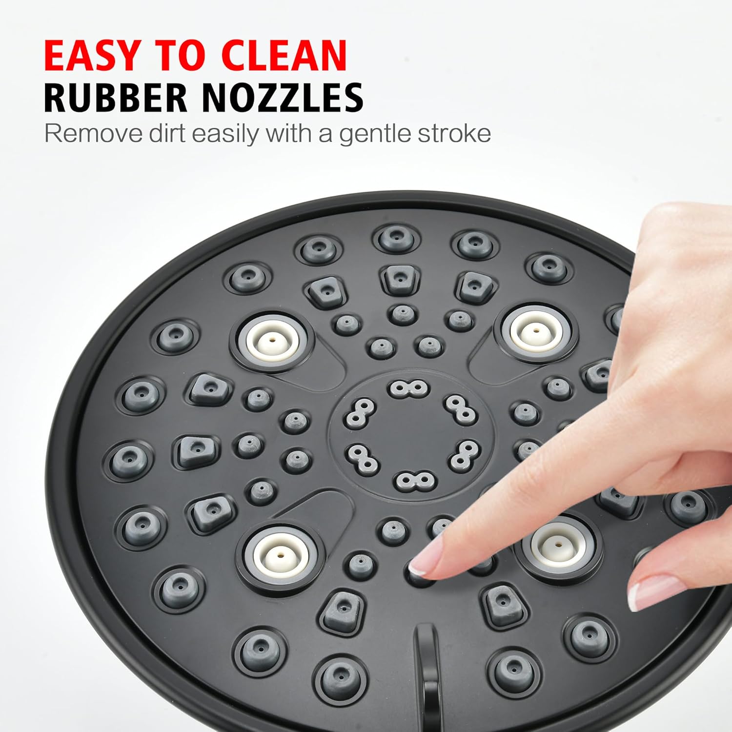 sumerain Matte Black Dual Shower Head Set with 20" Long Shower Arm,Enjoy High Pressure 6 Setting Rain Shower Separately or Together