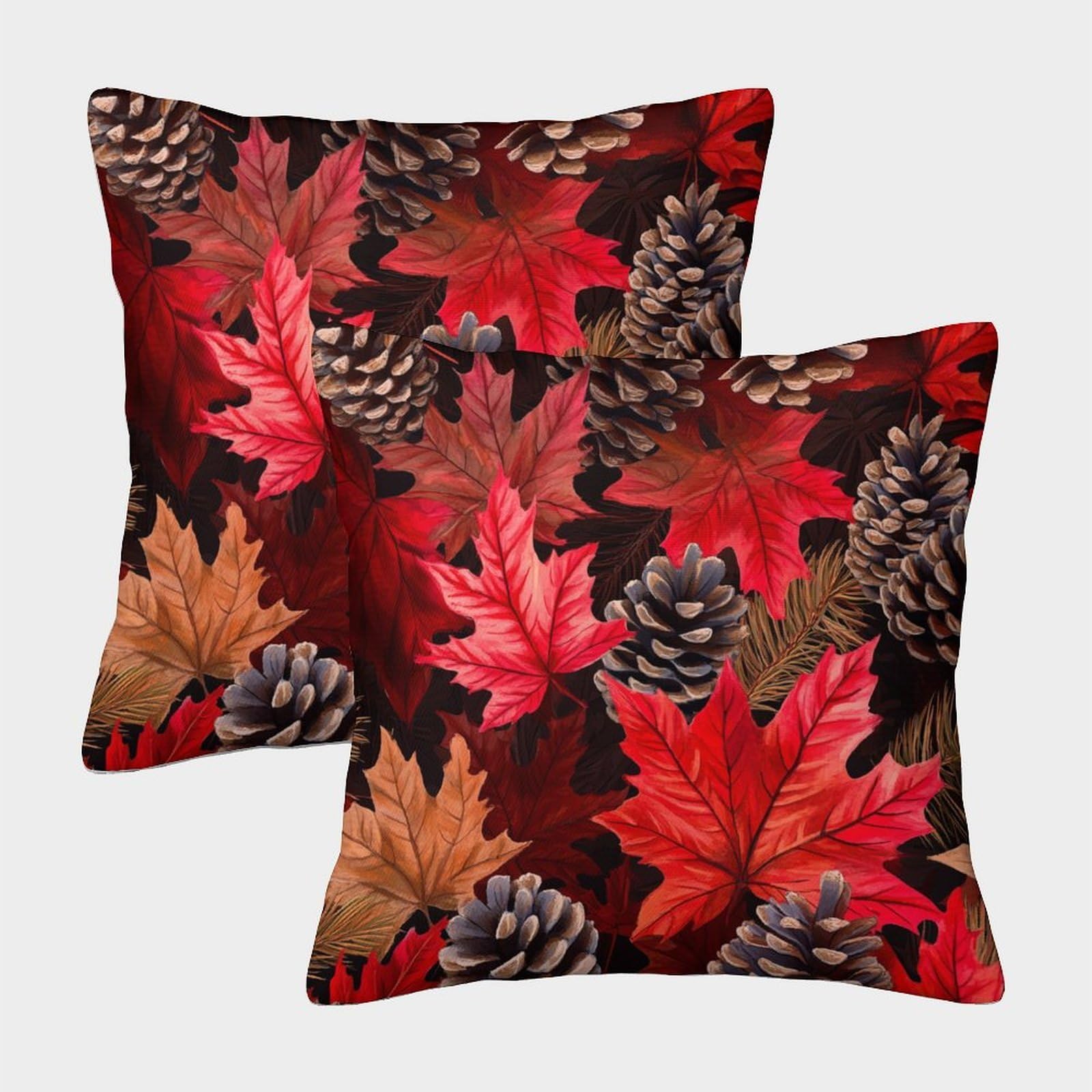kaiyun 2 Pack 3D Maple Leaf - Pine Cone Cushion 3D Soft Touch Pillowcase,sofa Chair Home Furnishings 45x45cm