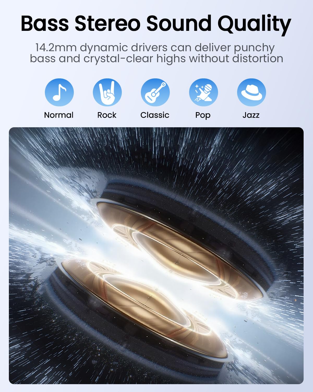 ZIUTY Wireless Earbuds Bluetooth Headphones, 50H Playtime Ear Buds with Mic, LED Digital Display Charging Case, IPX7 Waterproof, Deep Bass Stereo, in-Ear Earphone for iPhone Andriod Phone