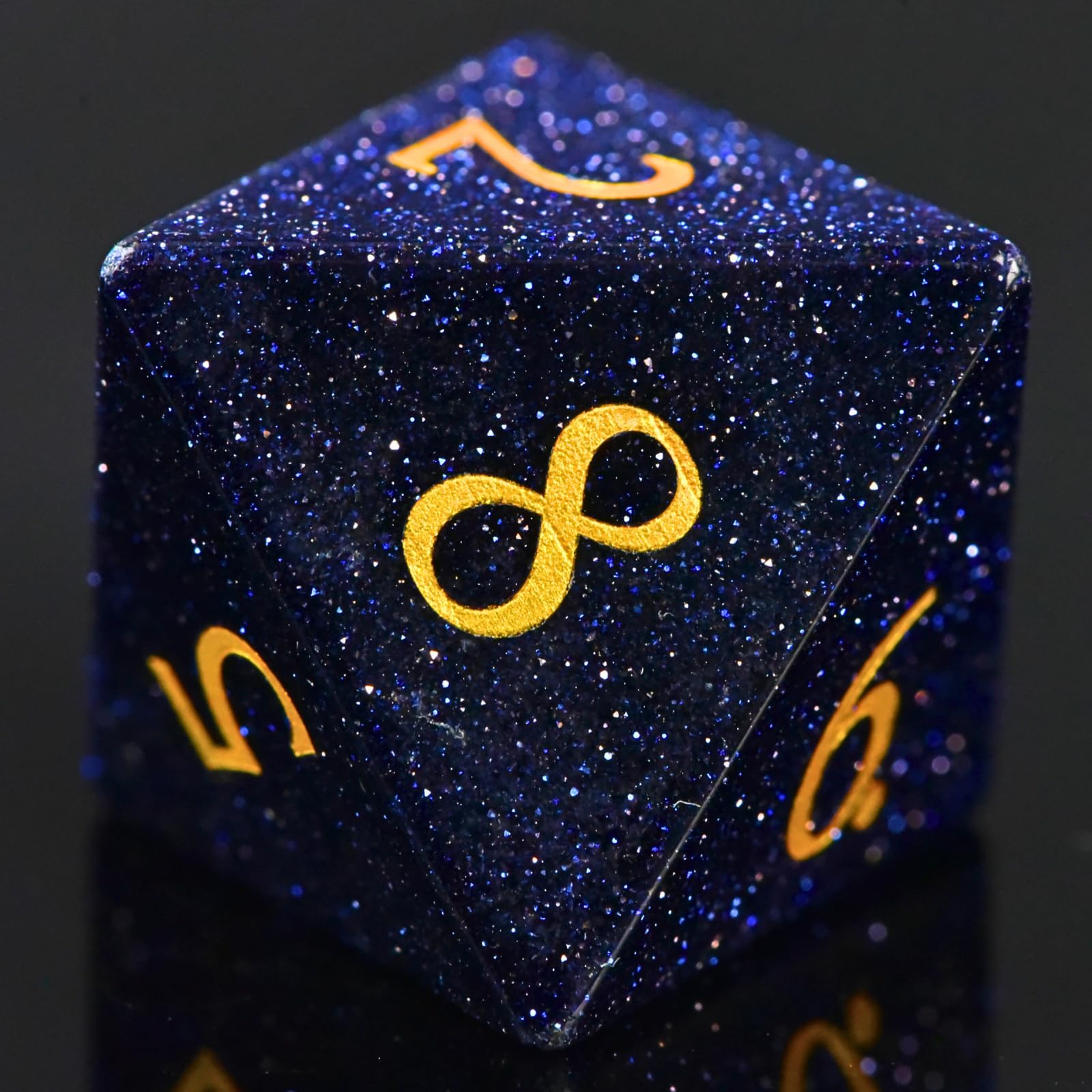 BlueSand Stone - Set di dadi DND con scatola di ferro, per giochi di ruolo DND COC, giochi di ruolo e giochi da tavolo, idea regalo (pietra blu)