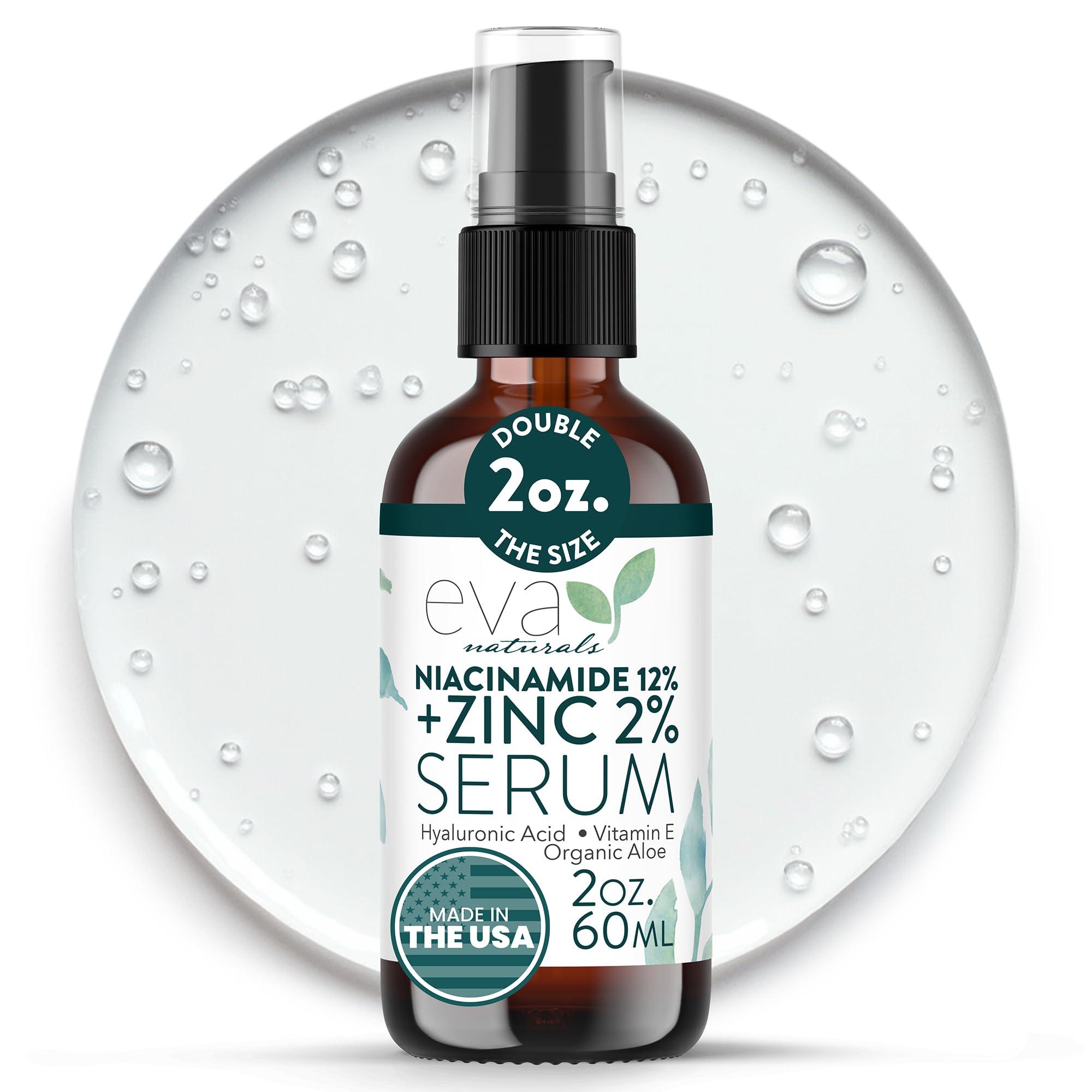 Niacinamide 12% Serum for Face w/Zinc & Hyaluronic Acid – Vitamin B3 & E Pore Minimizer for Dark Spot Corrector, Even Skin Tone, Oil Control, Brightening & Hydrating for Women, 2 Fl Oz