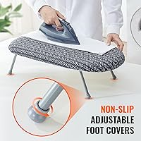 Vista 4 de VEVOR Tabla de Planchar de Sobremesa 23.4 x 14.4 Pulgadas, Tabla de Planchar Pequeña con Cubierta Resistente al Calor y Cubierta 100% Algodón, Mini