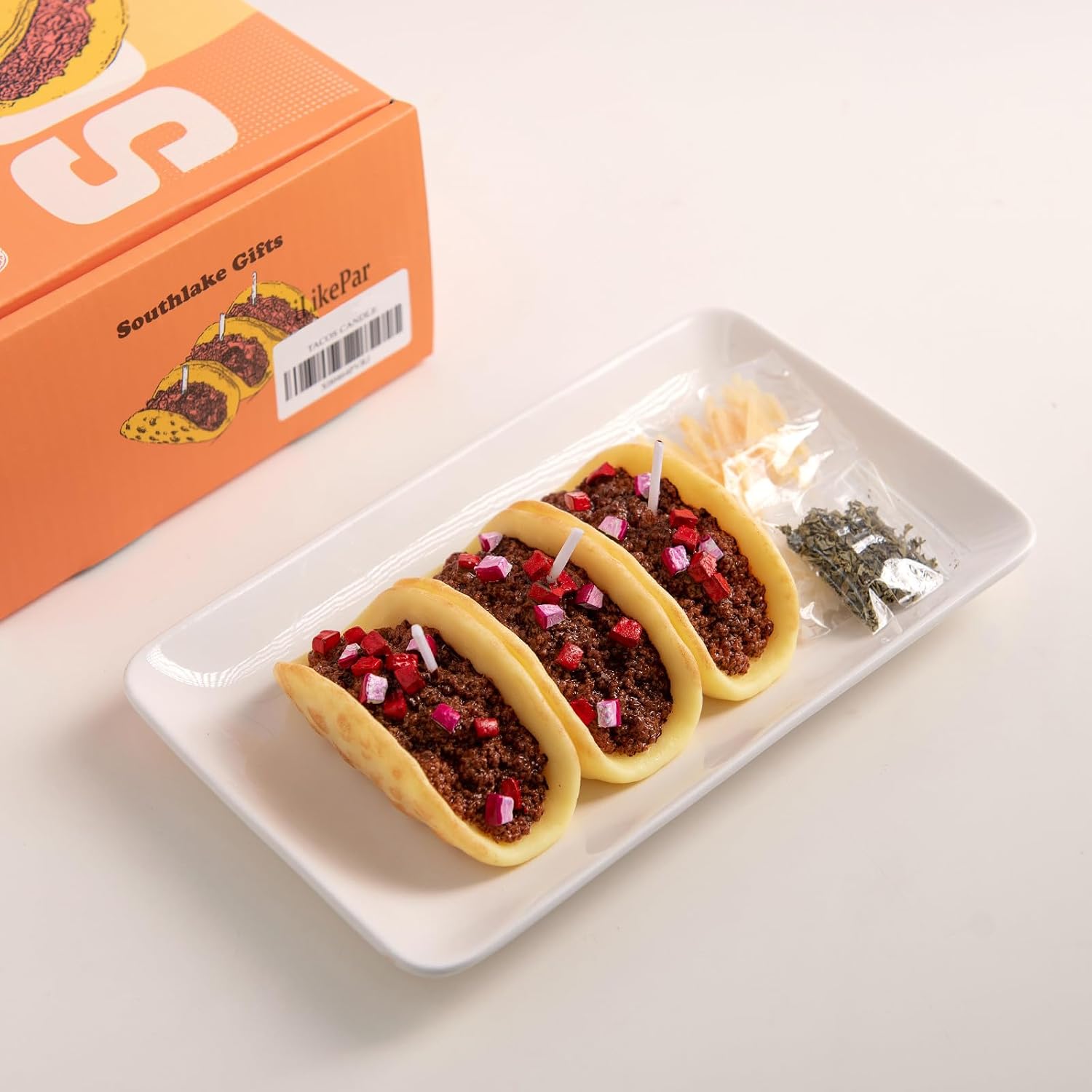 Mexican Taco Vegetable Wax Candle - Image 5