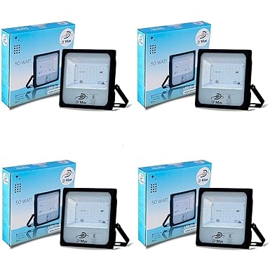 D'Mak 100 Watt Waterproof Warm White (Yellow) LED Flood Light for Outdoor Purposes(Slim Grey Body,Pack of 4)