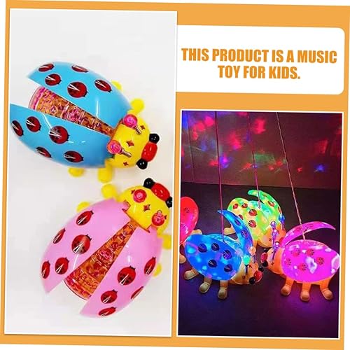 TOYANDONA 2pcs Electric Ladybird Toy Music and Light Effects Interactive Playthings for Boy Girl Engaging and Fun Electric Music Toy for Boys and Girls