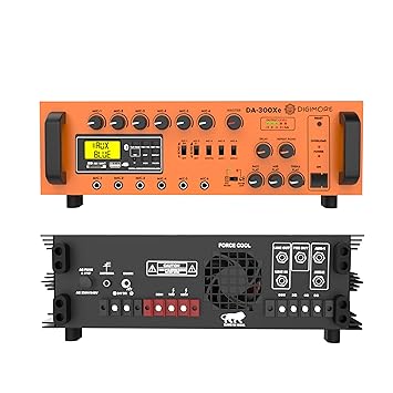 Digimore 400W Max/300W RMS PA Amplifier | BT 5.3/USB/FM/TF | 6 Mic in | Delay/Repeat | Bass & Treble | 70V/100V Line | 2/4/8 Ohms Out | PA Systems & Installations (DA-300Xe)