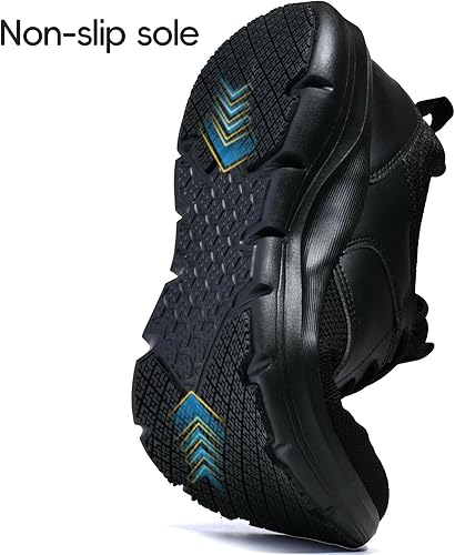 Miniatura 4 de Zapatos de trabajo antideslizantes para hombre, antideslizantes, resistentes al agua, para servicio de alimentos, chef, cocina, transpirables, para