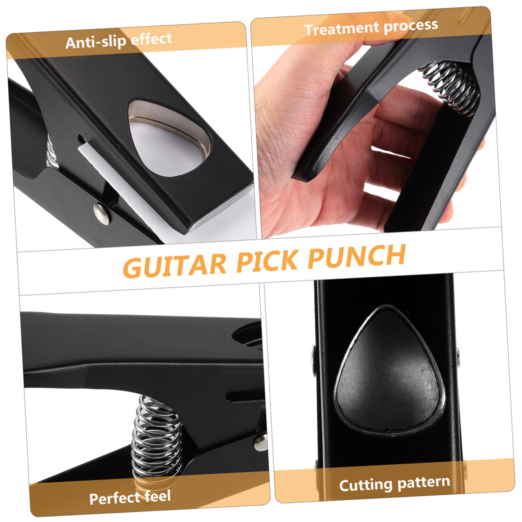 ULTECHNOVO Gitarrenlocher aus Eisen mit Silikonpad Standard Lochdesign und Rostbeständig Werkzeug für Gitarrenbauer und Gitarrenzubehör zur Herstellung von Plektren