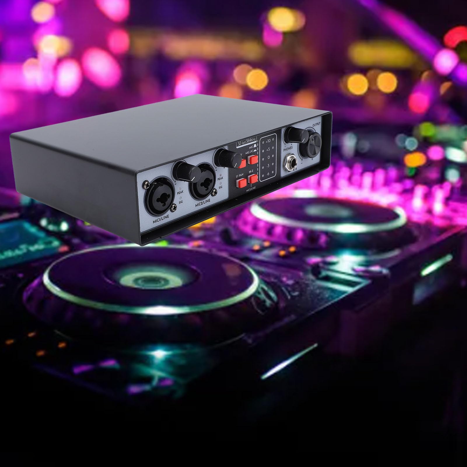 Sound Mixing Console Professional 2 in 2 fuori mixer audio digitale con alimentazione fantasma 48v incorporata per esibizioni dal vivo Registrazione in studio Metal Construction