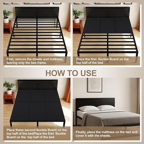 Miniatura 7 de Bunkie Board Bunkie Board de 0.394 in, tamaño matrimonial, 60 x 80 pulgadas, resistente a la humedad, soporte para sofá debajo del colchón para