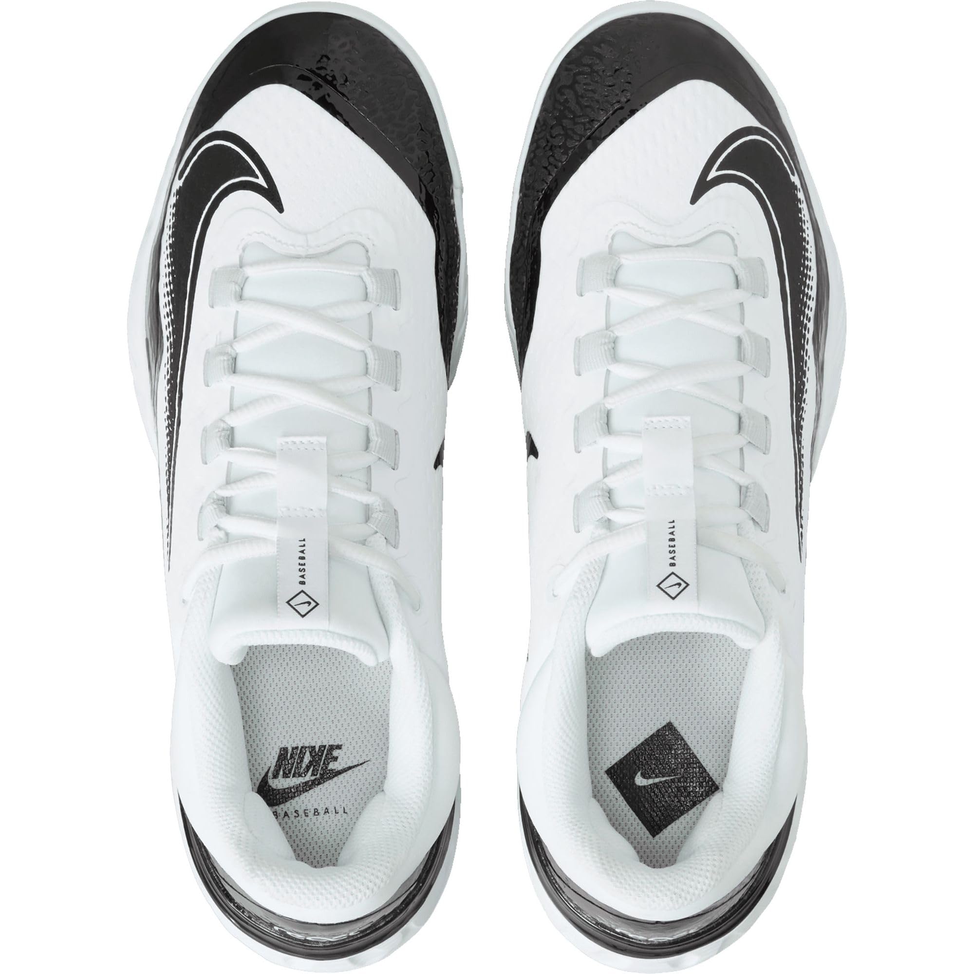 Nike Alpha Huarache Elite 4 Low FD2745-101 White-Black Men's Metal Baseball Cleats 13 US