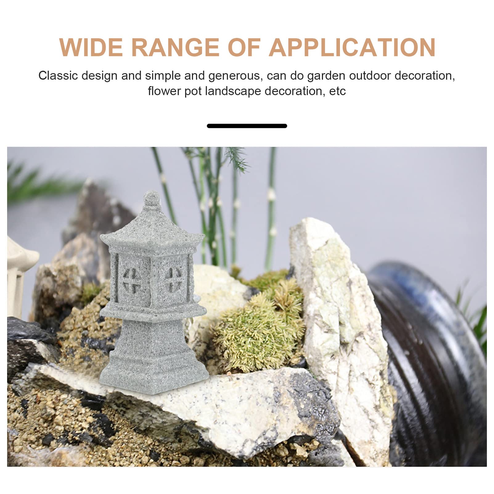 Happyyami 9 Pz Ornamenti di Paesaggio di Simulazione Ornamenti da Giardino Figurine Artigianali Arredamento da Giardino Giapponese Piccolo Ornamento Pagoda in Ceramica Scrivania Arenaria