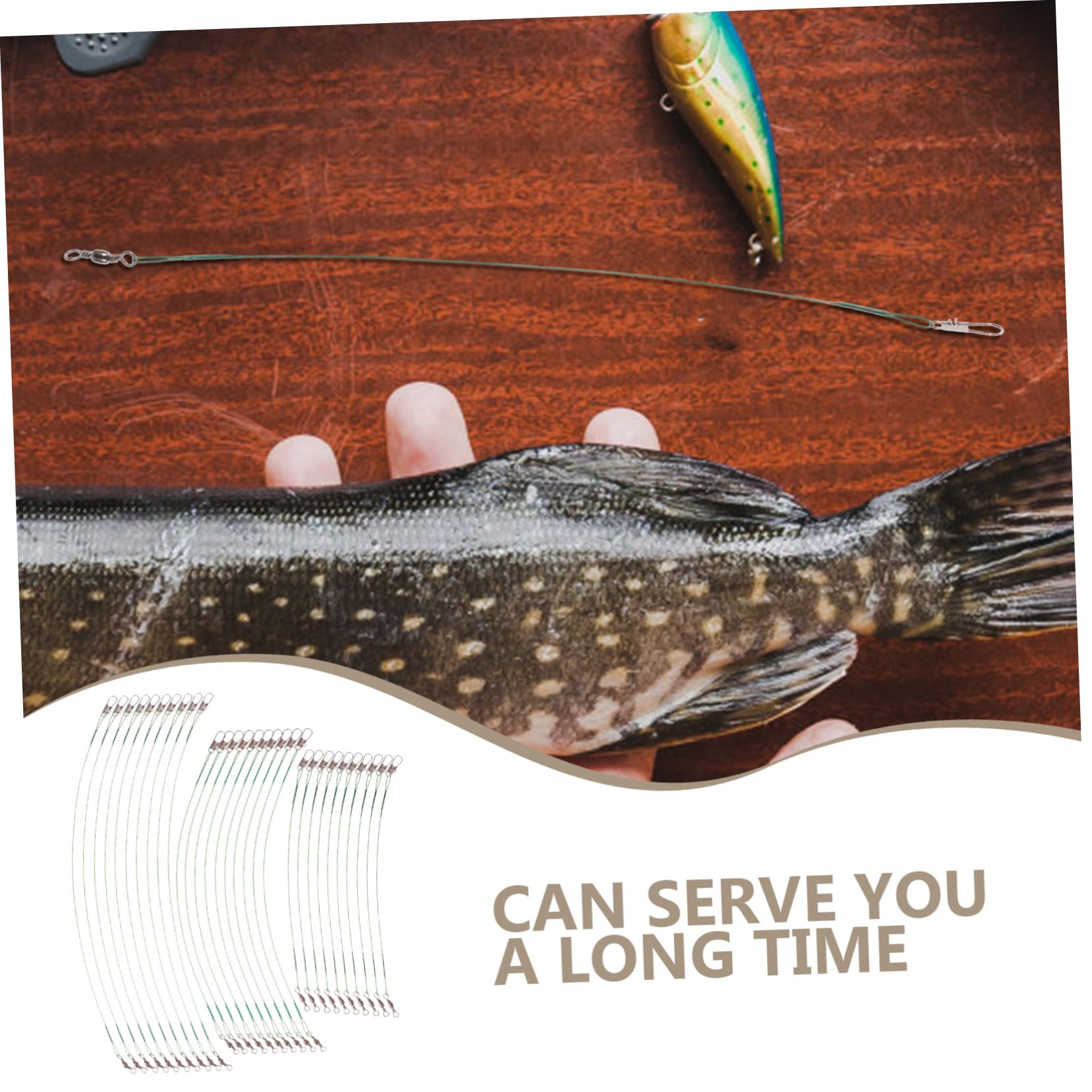 TOYANDONA Fishing Line Wire Leaders Set 30pcs Steel Leaders Snap Swivels Line for Freshwater and Saltwater Fishing