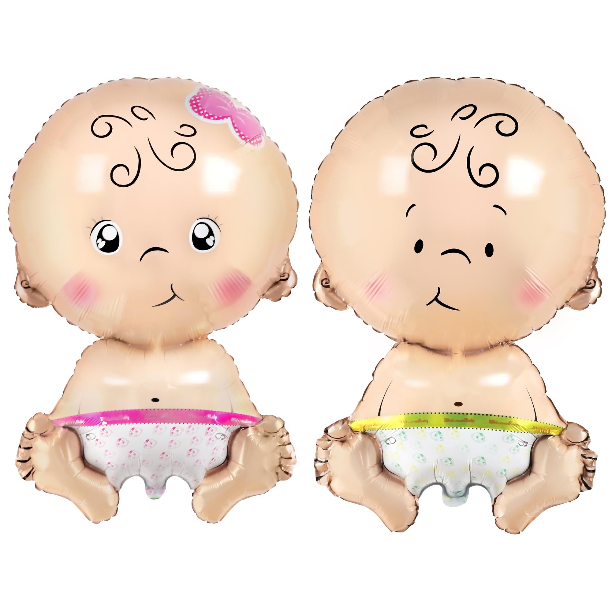 KatchOn, Baby Gender Reveal Balloon Set - 32 Inch, Pack of 2 | Gender Reveal Decorations | Boy and Girl Balloons, Twin Baby Shower Decorations | Boy Or Girl Balloon