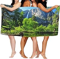 Vista 7 de Decktt Upper Yosemite Falls Yosemite National Park - Toalla de playa de 32 x 52 pulgadas, toalla de camping de microfibra de secado rápido, súper
