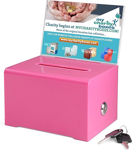 MCB - Urna de acrílico de calidad como donación y sugerencia con candado, caja de boletos de dibujo segura y segura, ideal para tarjetas de visita y