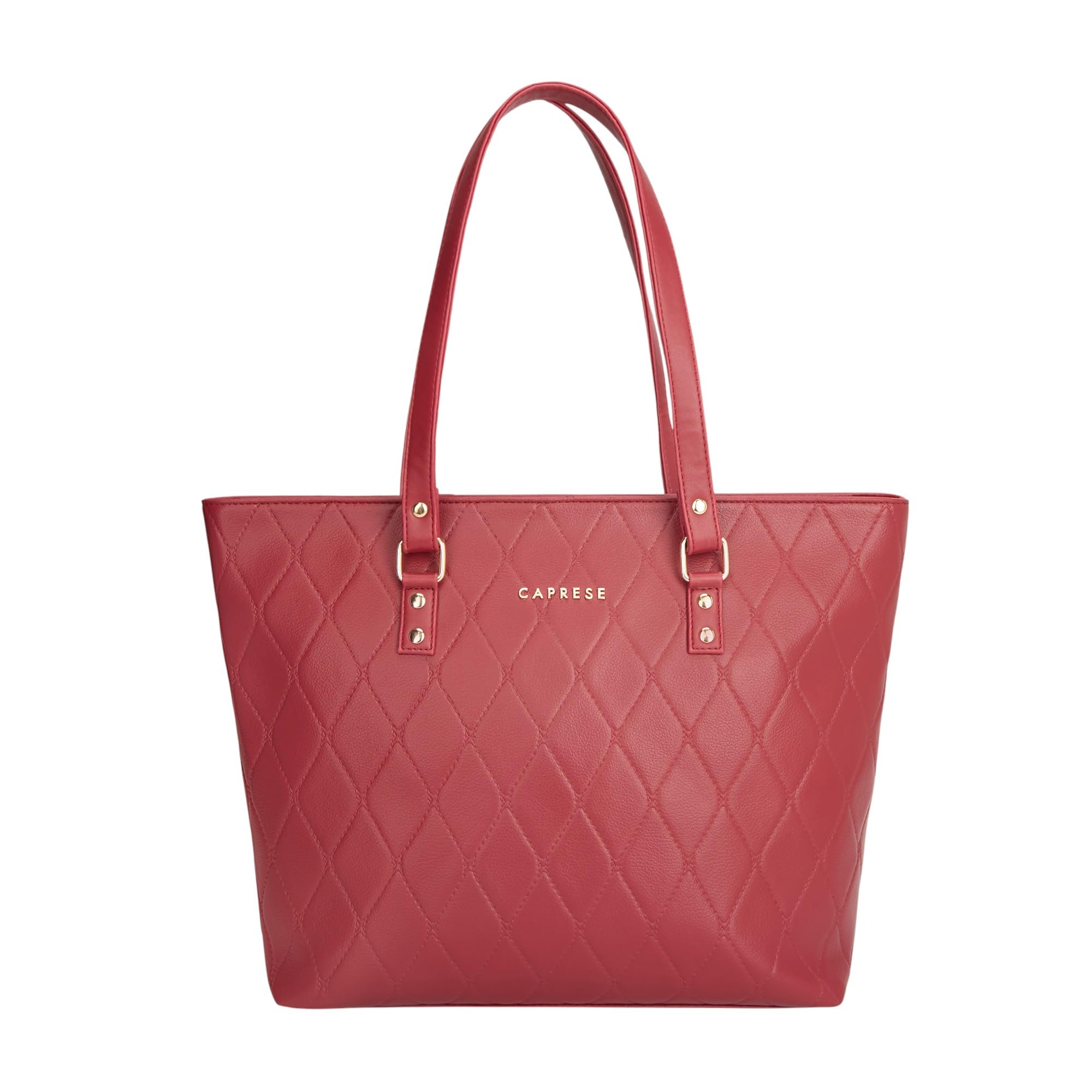 caprese Claudiaa Large Quilted Faux Leather 16 Inch Laptop Tote Bag for Women | Stylish Handbag with Multi-Compartments & Secure Zipper Closure | Perfect for Office & Travel-picture-35