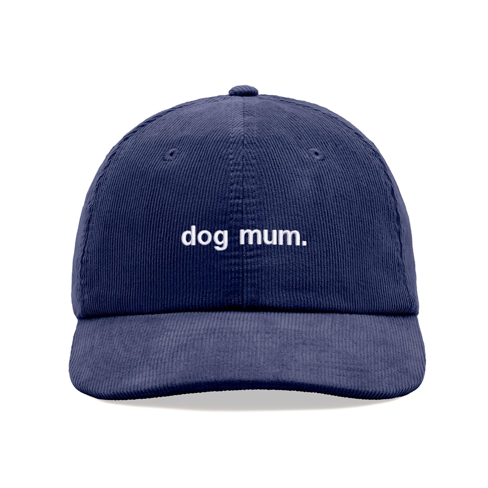 Dog Mum. Corduroy Baseball Cap Vintage Unisex Dad Hat Adjustable Oxford Navy