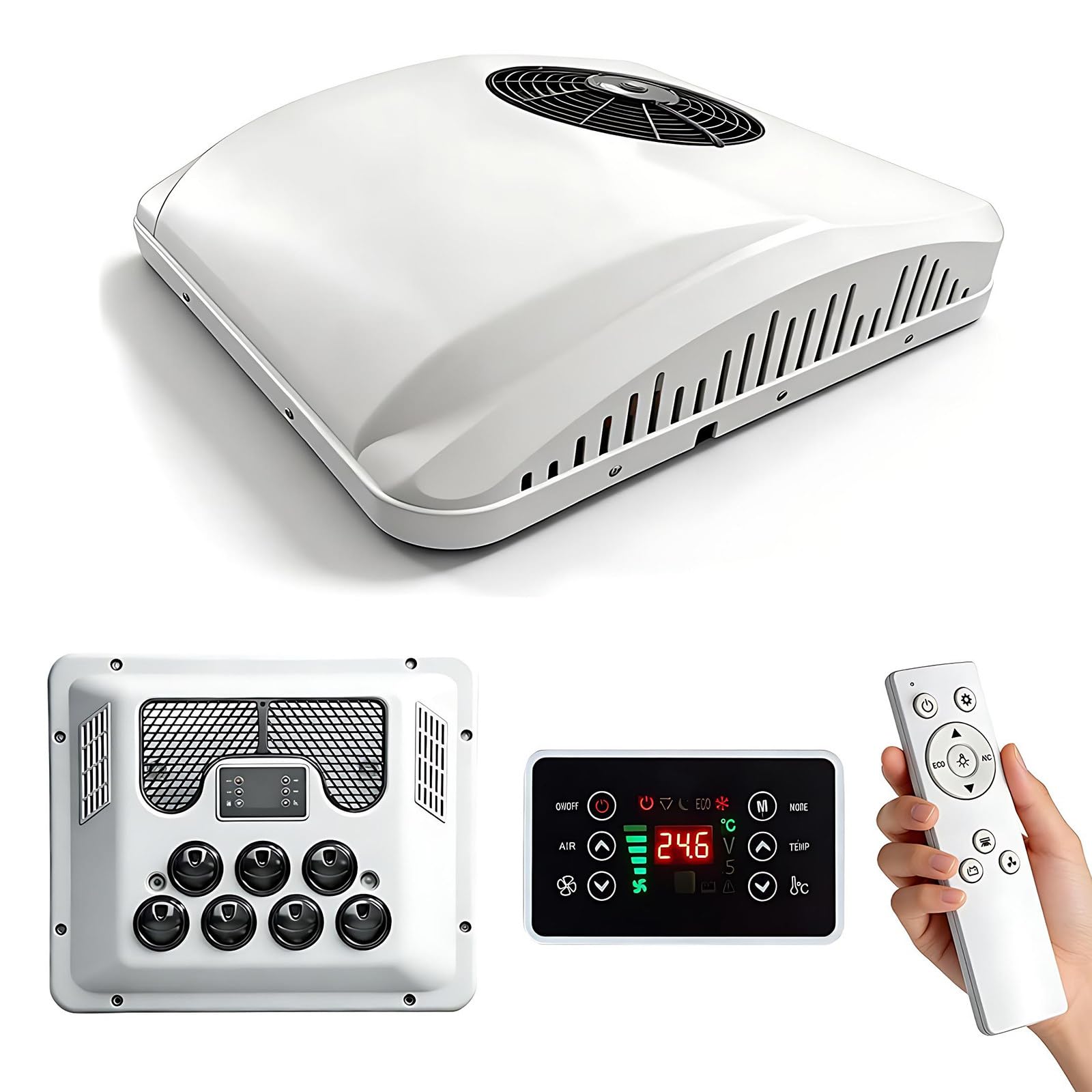 MIAOXIAOLONG Low-Profile Camper Air Conditioner Unit for Campers,Van Life, Boats Cooling-60V~72V