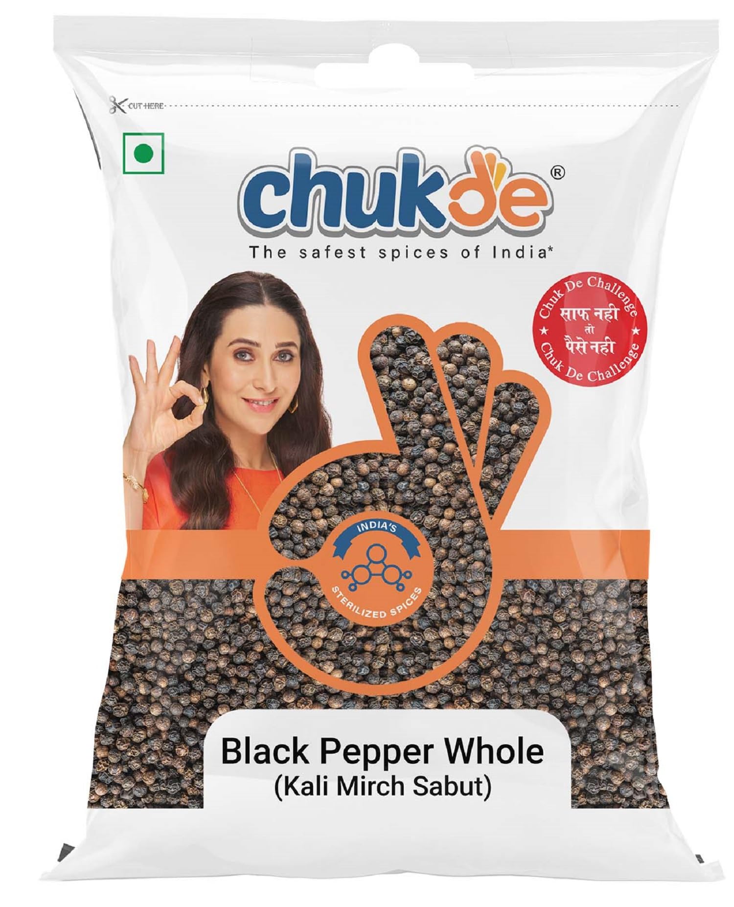 Chukde Kaali Mirch Sabut, Black Peppercorns Whole Spices, 100g