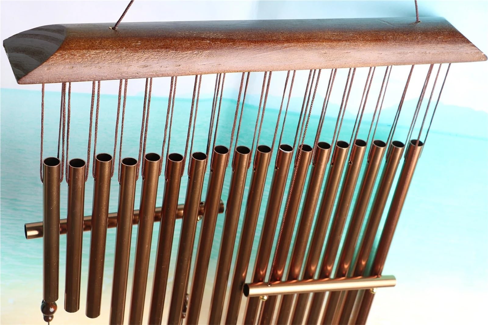 Carillons éoliens Carillon de sympathie extérieur avec 20 Tubes en Aluminium 30 "décor de Cloche à Vent en Bois for Jardin et Patio(Silver)