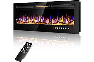 50 inch Slim Electric Fireplace for Recessed and Wall Mounted Installation
