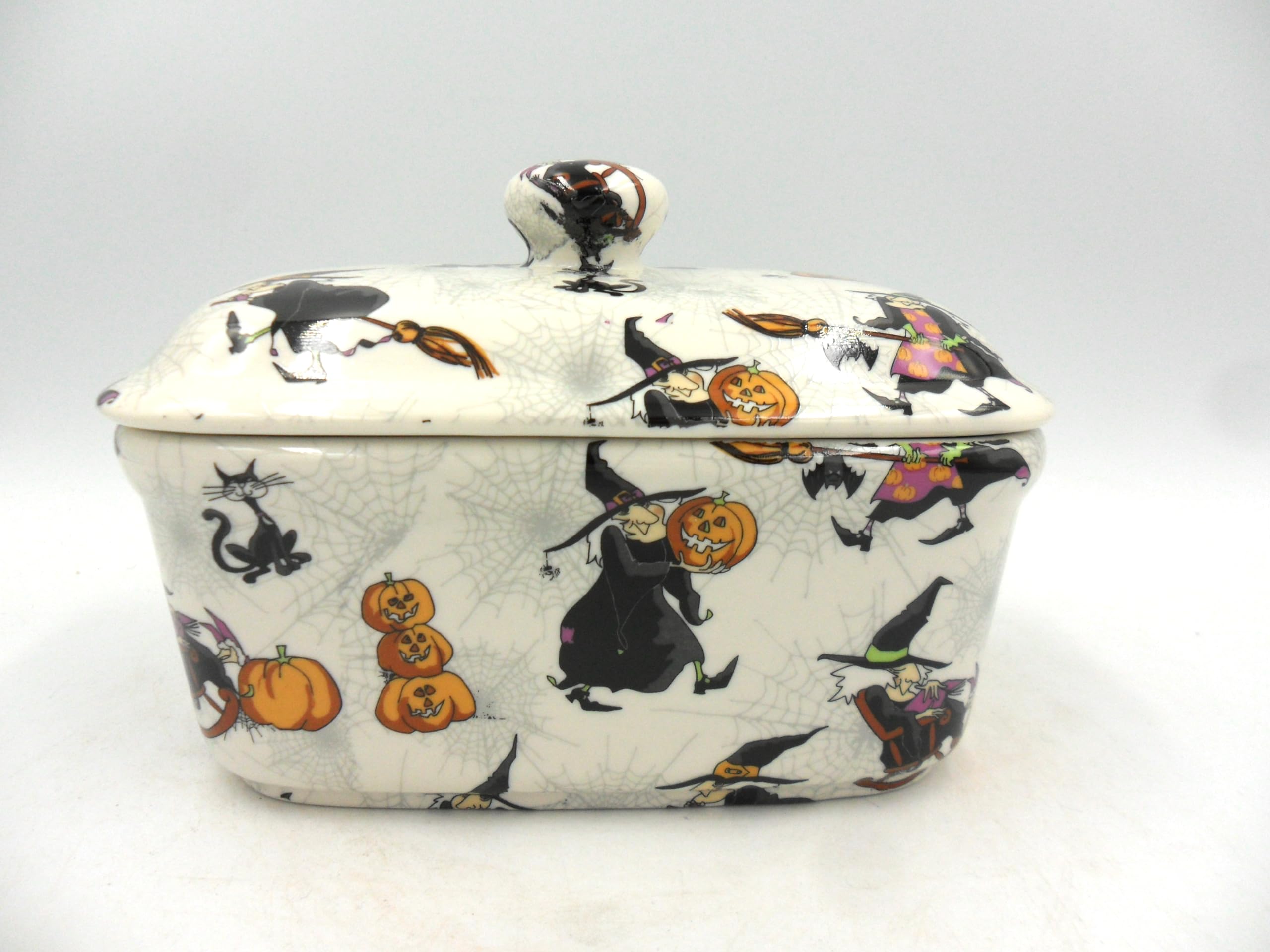 Heron Cross Pottery Multi Hubble Bubble Witches Butterdish